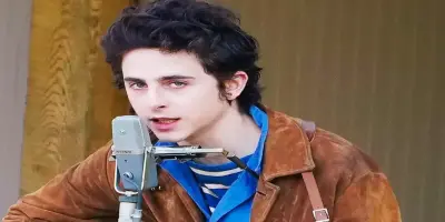 Timothée Chalamet as Bob Dylan.